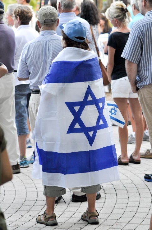 A supporter of Israel looks on during A Night of Solidarity for Israel on July 15, 2014